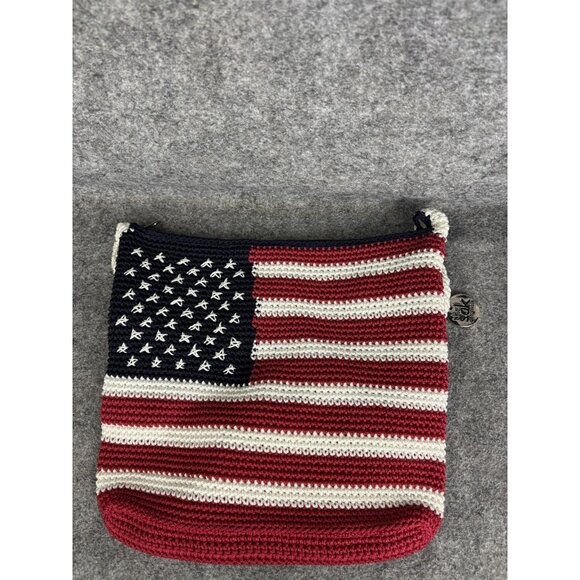 The Sak Shoulder Bag Women Medium Multicolor Stars American Flag Crochet Zip USA - Picture 1 of 7